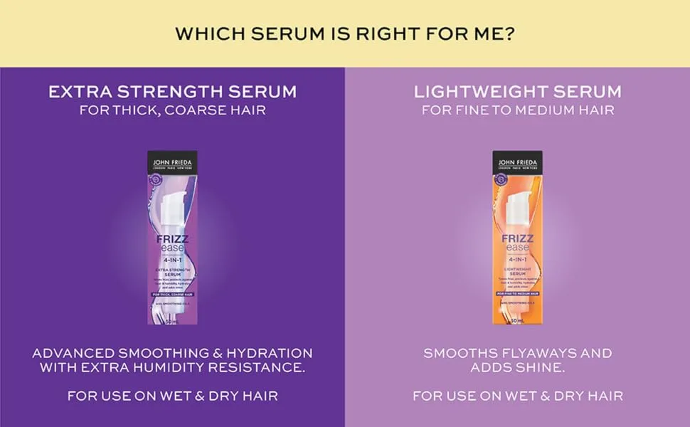 John Frieda Frizz Ease Lightweight Serum for Smoother Hair Ideal for Fine to Medium Hair (50 mL) Perfect Finish - product information 1