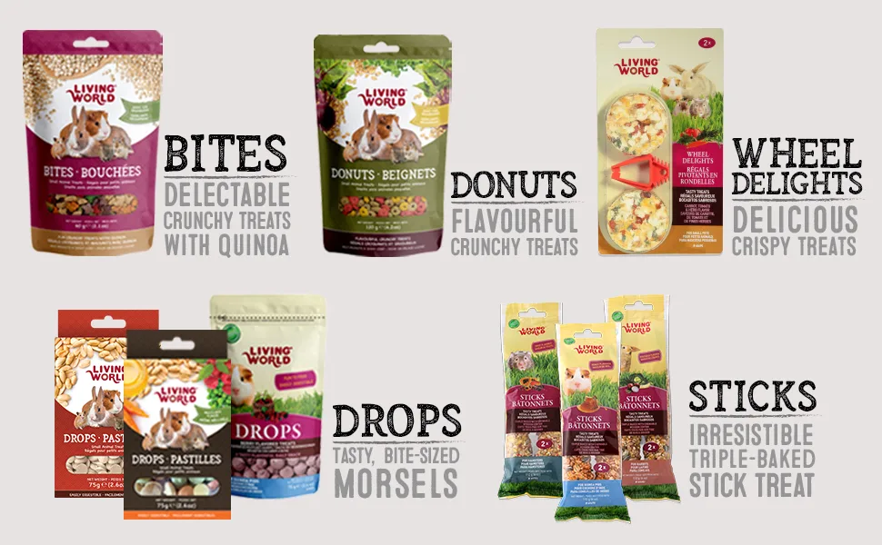 Living World Small Animal Drops - Multi-Mix Flavour 75g (2.6 oz) + Living World Drops Rabbit Treat Carrot Flavour 74g (2.6 oz) - product information 4