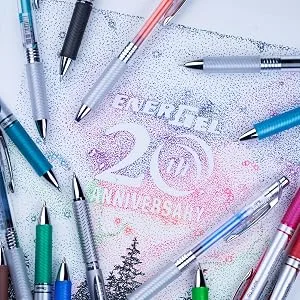 Pentel EnerGel Retractable Liquid Gel Rollerball Pens (0.5mm Fine Point) - 2 Black Ink | 2 Blue Ink - product information 4