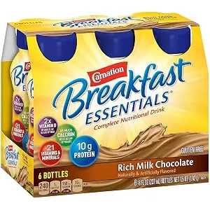 Carnation Breakfast Essentials Ready-to-Drink, Rich Milk Chocolate, 8 FL OZ Bottle (Pack of 6) (Packaging May Vary) - product information 1