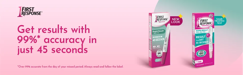 First Response Rapid Result Pregnancy Test Stick Results in 45 Seconds 1 Test Rapid Test 1 count (Pack of 1) - Rapid Result Pregnancy Test Stick