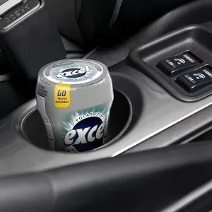 EXCEL Bubblemint Flavoured Sugar Free Chewing Gum 12 Pieces 12 Packs Bubblemint Gum - Excel Chewing Gum Bottle in Car