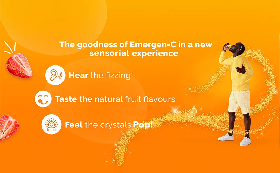 Emergen-C Crystals On-The-Go Immune Support Supplement with Vitamin C Zinc B Vitamins & Manganese Orange Flavour 24 Packets - emergenc crystals