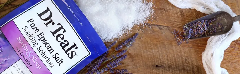 Dr Teal's Lavender Epsom Salts and Vitamin C Epsom Salt (DRTE4) | 1.36 kilogram Each - product information 1