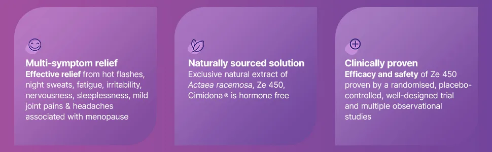 Weliva Cimidona Menopausal Relief | Clinically Proven Effective Relief for Multiple Menopausal Symptoms from Mild to Severe Including Hot Flashes Night Sweats and Fatigue | 30 Tablets  - sourced solution