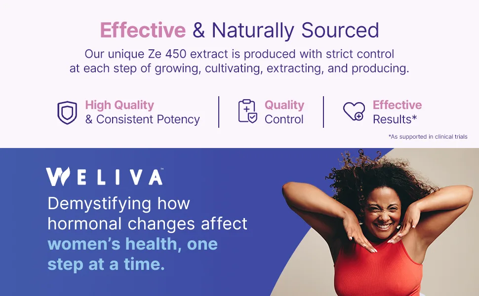 Weliva Cimidona Menopausal Relief | Clinically Proven Effective Relief for Multiple Menopausal Symptoms from Mild to Severe Including Hot Flashes Night Sweats and Fatigue | 30 Tablets  - weliva