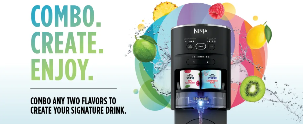 Ninja Thirsti Flavoured Water Drops | Vitamins with Vitamins B3 B6 B12 | Vitamins Variety Pack | Zero Calories | Zero Sugar | 2.23 Fl Oz | Makes 17 12oz Drinks | 3 Pack WCFV4C - Combine, create, enjoy