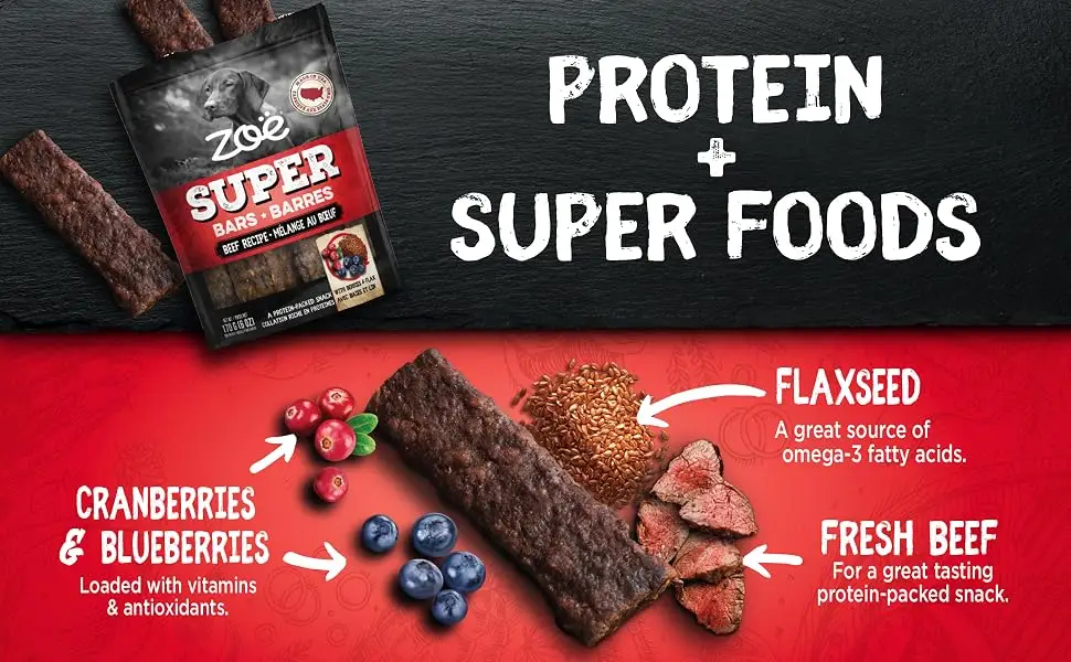 Zoe Super Bars for dogs + Zo Better Than Rawhide Bones for Dogs - product information 1