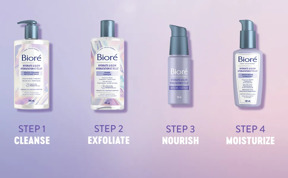 Bior Hydrate & Glow Gentle Face Cleanser Duo Dermatologist Tested Cruelty Free Hydrating Cleanser (Pack of 2) - Hydrate & Glow Cleanser