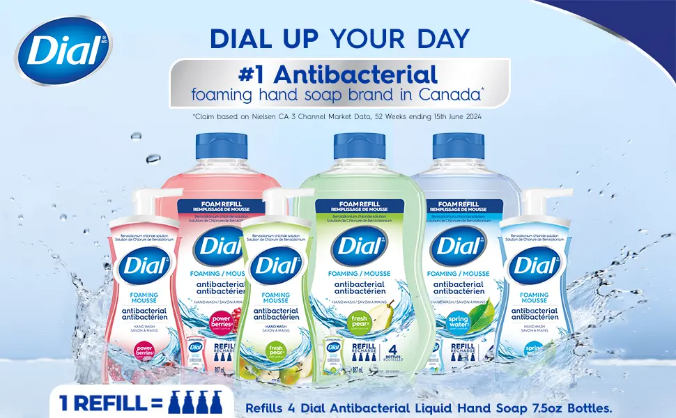 Dial Antibacterial Liquid Hand Soap Refill Pomegranate & Tangerine 1.53L Red - Dial #1 Antibacterial Foaming Hand Soap Brand in Canada