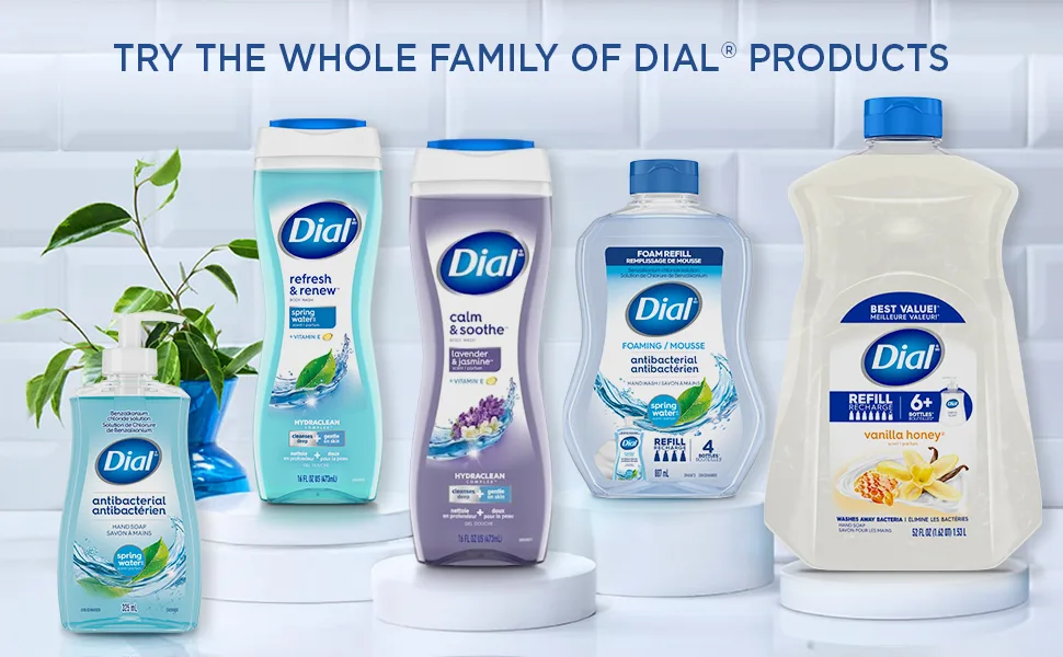 Dial Antibacterial Liquid Hand Soap Refill Pomegranate & Tangerine 1.53L Red - Dial - Try the whole family