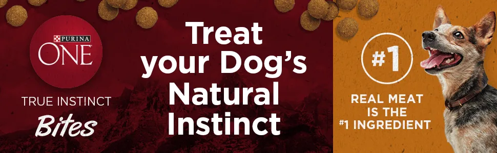Purina ONE True Instinct Bites with Venison + Real Salmon Natural Dog Treats Bundle - product information 1
