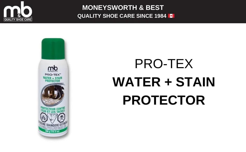 M&B Pro-Tex Water and Stain Shoe Protector 300g/10.5oz Shoe Protector + Shoe Cleaner - product information 1