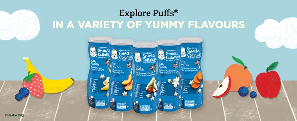 GERBER PUFFS Sweet Potato Baby Snacks Cereal Snack 8+ months 42 g 6 Pack - Range