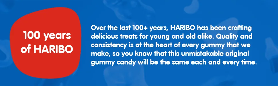 Haribo Happy Cola Gummy Candy Multipack No Artificial Colours - Pack of 18 Mini Bags (60g) Mixed-Fruit 18 Count (Pack of 1) - 100 years of HARIBO