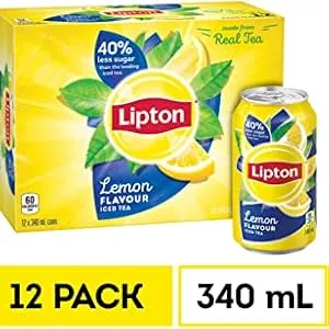 Lipton Peach Iced Tea 340 ml Cans 12 Pack - Lipton, Lipton Iced Tea, Lemon