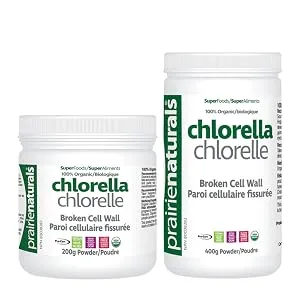 Prairie Naturals Organic Chlorella Broken Cell Wall Tablets - 360 Count 360 count (Pack of 1) - Prairie Naturals Chlorella Broken Cell Wall 200/400g Powder