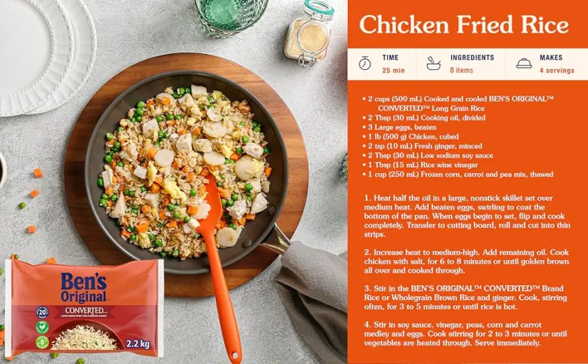 BEN'S ORIGINAL CONVERTED Long Grain Parboiled Rice 4kg Bag Long Grain 4kg - product information 4