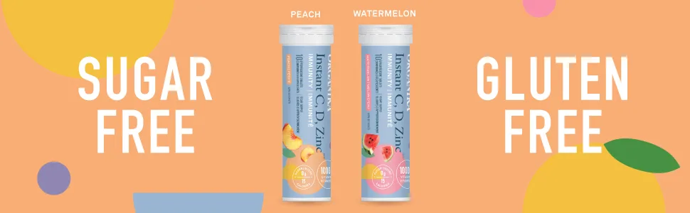 Instant C D Zinc Effervescent Tablets - Watermelon Flavour - Immunity Support - 8 Tubes x 10 Tablets - product information 1