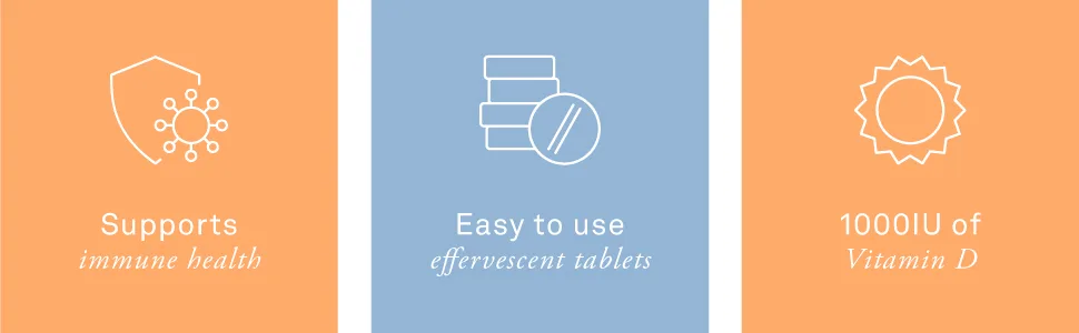 Instant C D Zinc Effervescent Tablets - Watermelon Flavour - Immunity Support - 8 Tubes x 10 Tablets - product information 2