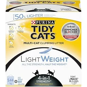 Tidy Cats 4-in-1 Strength Cat Litter LightWeight Multi-Cat - 5.44 kg Box 5.44 kg Box (1 Pack) - cat litter