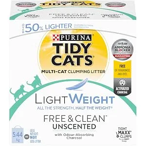 Tidy Cats 4-in-1 Strength Cat Litter LightWeight Multi-Cat - 5.44 kg Box 5.44 kg Box (1 Pack) - cat litter