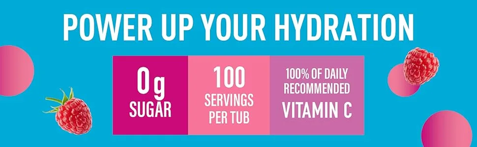 Organika Electrolyte Drink Mix - Raspberry flavour- Zero Sugar Hydration- 350 gram - 100 Servings & Electrolytes + Enhanced Collagen- Strawberry Peach Flavour Electrolyte Drink Mix + Electrolytes - product information 1