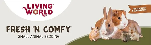 Living World Fresh 'N Comfy Bedding (50L) and Rabbit Veggie Treat Sticks Bundle - product information 1