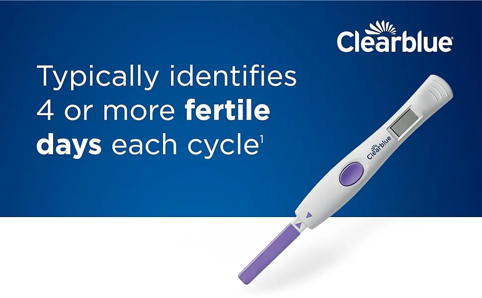 Clearblue Advanced Digital Ovulation Test Kit Plus Bonus Rapid Detection Pregnancy Test 20 Ovulation Tests & 1 Pregnancy Test 20 count (Pack of 1) - Clearblue. Typically identifies 4 or more fertile days each cycle (1)
