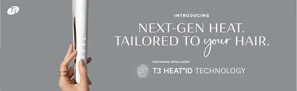 T3 Smooth ID 1 Flat Iron with Touch Interface - Digital Ceramic Flat Iron with Interactive HeatID Technology Graphite - T3 Heat ID, T3 Smooth ID