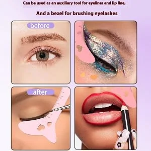 Eyebrow Stencils Eye Liner Guide for Eye Brows | Quick Eye Makeup Tool Eyebrow Shaping Aid Brow Measuring Tool for Perfect Eye Liner & Lip Lines Purple - Easy to Use