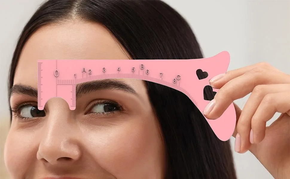 Eyebrow Stencils Eye Liner Guide for Eye Brows | Quick Eye Makeup Tool Eyebrow Shaping Aid Brow Measuring Tool for Perfect Eye Liner & Lip Lines Purple - Eyebrow Measuring Tool