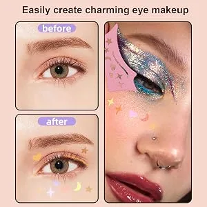 Winged Eyeliners Tool | Flexible Soft Eyeliners Tool - Precision Beveled Design Eye Liners Reusable Cleaning Cloths for Women Blue - Draw Perfectly and Creatively