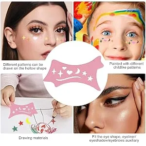 Winged Eyeliners Tool | Flexible Soft Eyeliners Tool - Precision Beveled Design Eye Liners Reusable Cleaning Cloths for Women Blue - Improved Application