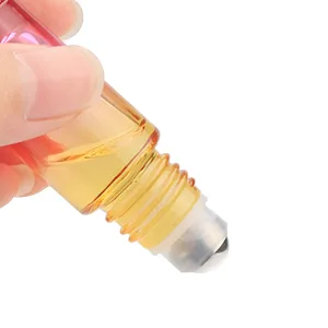 Gradient Color Roll On Bottles Thick Glass Empty Refillable Fragrance Perfume Essential Oil Glass Roller Bottles Metal Roller ball Bottle Container For Home Travel Use 5ml 6 Packs - product information 4