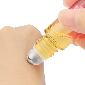 Gradient Color Roll On Bottles Thick Glass Empty Refillable Fragrance Perfume Essential Oil Glass Roller Bottles Metal Roller ball Bottle Container For Home Travel Use 5ml 6 Packs - product information 5