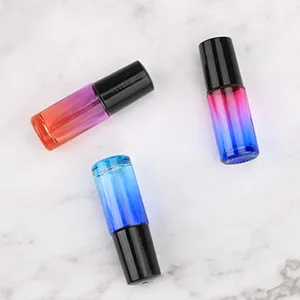 Gradient Color Roll On Bottles Thick Glass Empty Refillable Fragrance Perfume Essential Oil Glass Roller Bottles Metal Roller ball Bottle Container For Home Travel Use 5ml 6 Packs - product information 7