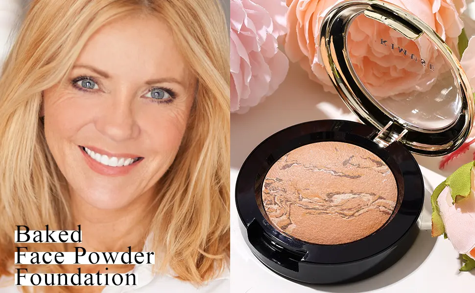 KIMUSE Lighting Glow Baked Foundation Brighten Color Color Corrector Buildable Coverage Lightweight Powder Foundation Radiant Natural Finish (Natural Color) - baked foundation