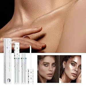 Liquid Highlighter Body Shimmer | Lighting Glow Drops Water-resistant Liquid Highlighter Drops Long Lasting for Face 02# 1 count (Pack of 1) - Safe Use