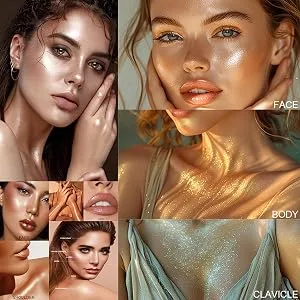 Liquid Highlighter Body Shimmer | Lighting Glow Drops Water-resistant Liquid Highlighter Drops Long Lasting for Face 02# 1 count (Pack of 1) - Simple to Carry