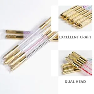 Outanaya Microblading Eyebrow Pen Embroidery Pencil Eyebrow Pencil Microblading Needles Microblading Tools Crystal Handle Korean 1 count (Pack of 1) Black - product information 1