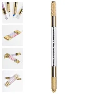 Outanaya Microblading Eyebrow Pen Embroidery Pencil Eyebrow Pencil Microblading Needles Microblading Tools Crystal Handle Korean 1 count (Pack of 1) Black - product information 3