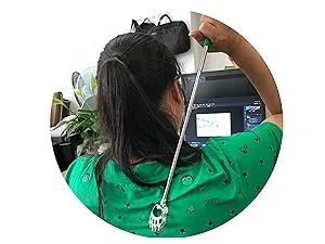 (4-Pack) Telescoping Back Scratcher , LEMENG Portable Extendable Telescopic Bear Claws Metal Back Scratchers - Hand Massager Backslap with Rubber Handles - BACK SCRATCH