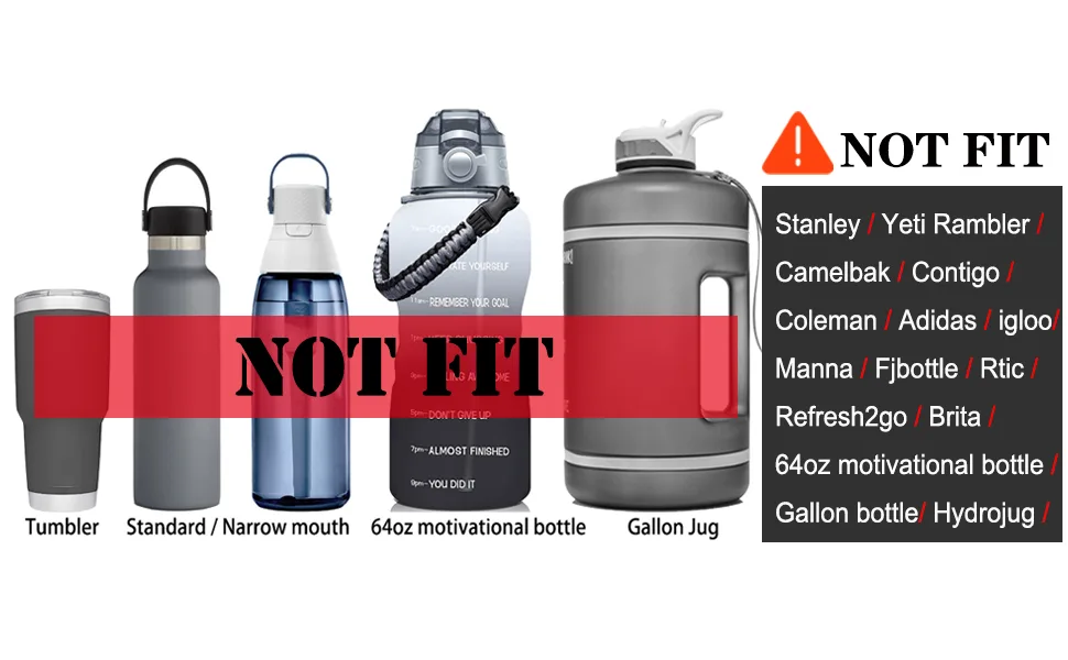 6-PackGreant Replacement Straws Compatible with Hydro Flask Wide Mouth Bottle Straw Lid with Straw Brush, BPA Free (Fit Hydroflask Bottles) - Not fit these brands