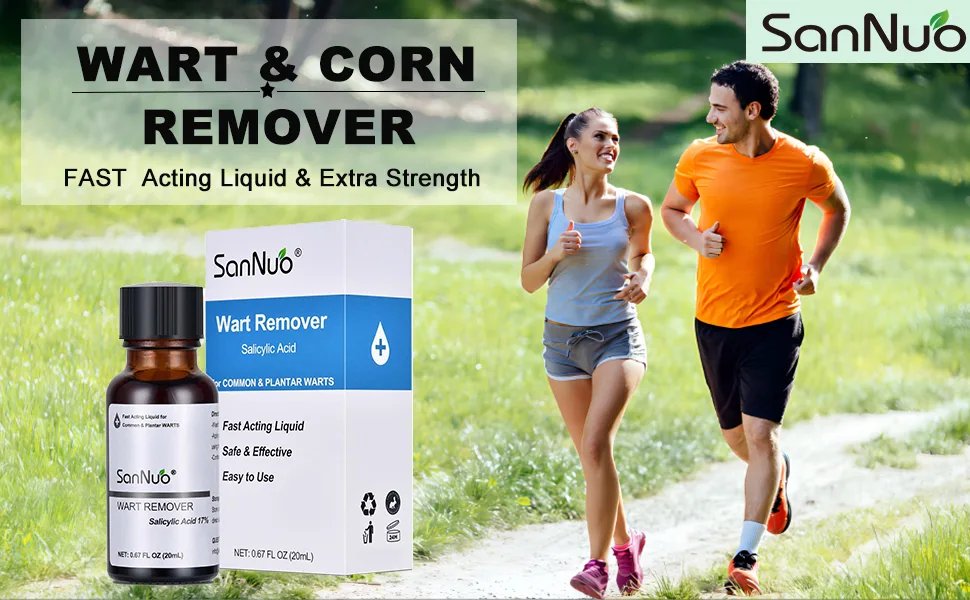 SANNUO Liquid Wart Remover for Common and Plantar Warts Fast Acting Gel Wart Remover Suitable for All Skin Types 0.67 FL OZ - product information 1