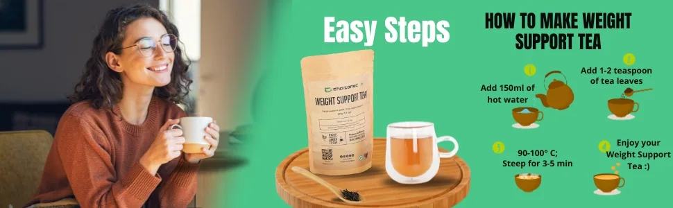 CHAIZONED Oolong Tea Loose Leaf for Weight Loss - 50g (1.7oz) Oolong Weight Support Tea - Oolong Tea Steps