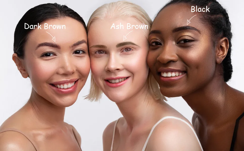 Black Eyebrow Stamp Stencil Kit Black for Black Women Perfect Water Resistant Eyebrow Powder Stamp - Eyebrow Stencil Kit for Beginners