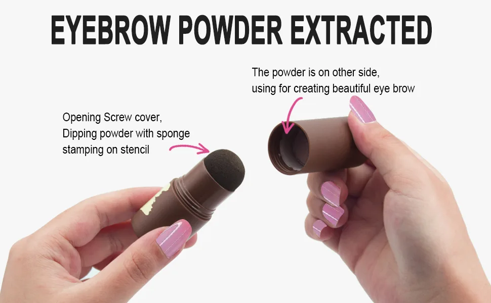 Black Eyebrow Stamp Stencil Kit Black for Black Women Perfect Water Resistant Eyebrow Powder Stamp - Eyebrow Stencil Kit for Beginners
