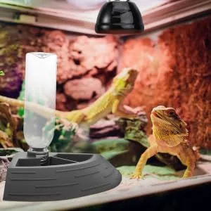 BELLIFFY Turtle Drinker Auto Feeder Reptile Food Bowl Automatic Reptile Feeder Automatic Waterer Pet Plastic 17.00X17.00X3.50CM Grey - product information 5