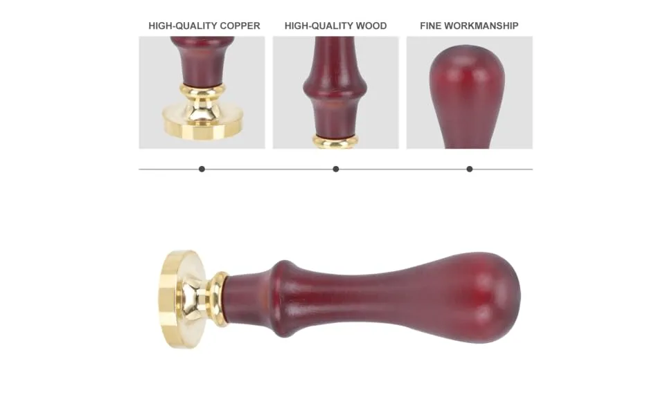 FOYTOKI 1pc Dispensing Plate Tool Wax Seal Stamp Pressed Seal Eye Shadow Seal Makeup Tool Copper Copper Head 1 count (Pack of 1) Brown - product information 3